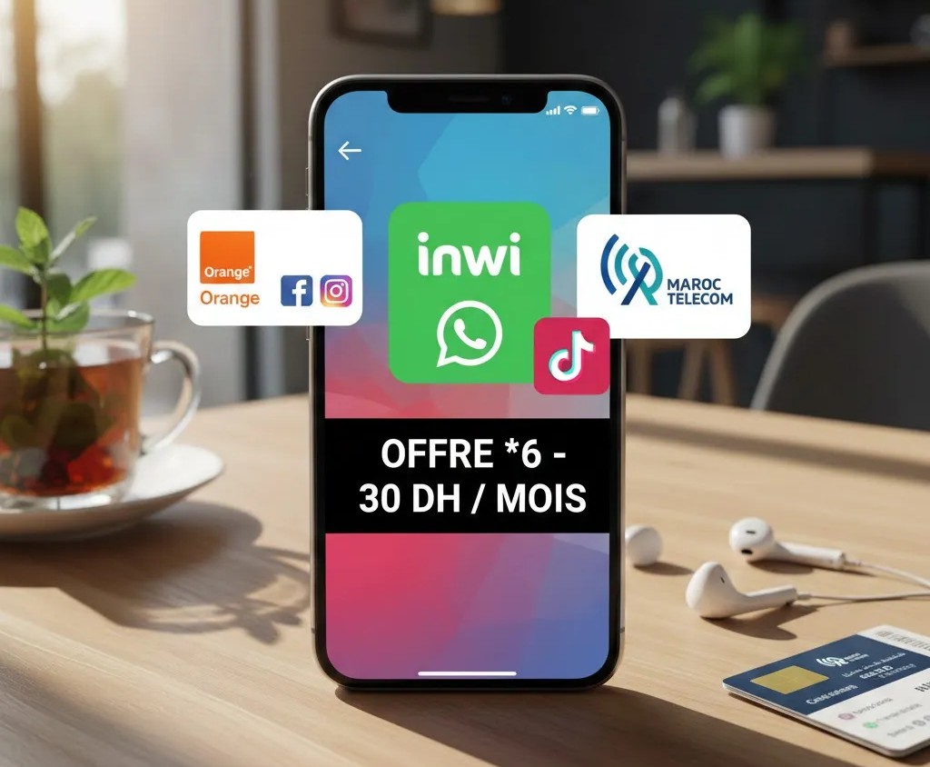 Offre 6 Maroc à 30 DH – Comparatif Orange Inwi Maroc Telecom pour les réseaux sociaux