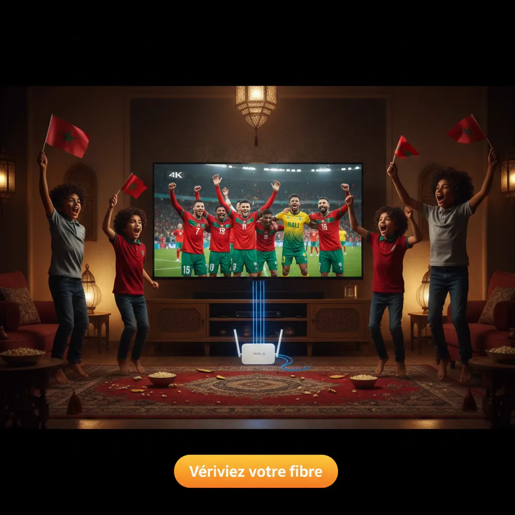 Match Maroc vs Mali 4K avec Fibre Optique Orange Maroc.
