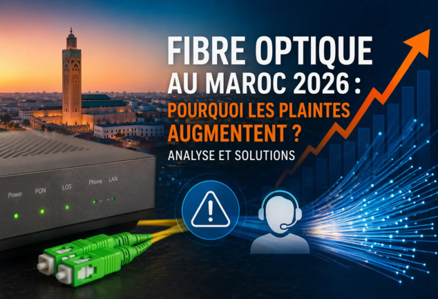 Fibre optique au Maroc 2026 avec augmentation des plaintes et analyse de la qualité internet FTTH