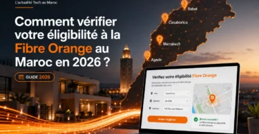 Vérification de l’éligibilité Fibre Orange au Maroc en 2026 avec carte de couverture fibre et plateforme TICMAROC