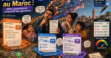 Guide complet de la fibre optique au Maroc 2026 avec comparatif des opérateurs, offres fibre, couverture FTTH et test d’éligibilité