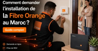 Installation de la Fibre Orange au Maroc à domicile avec technicien et routeur WiFi 6
