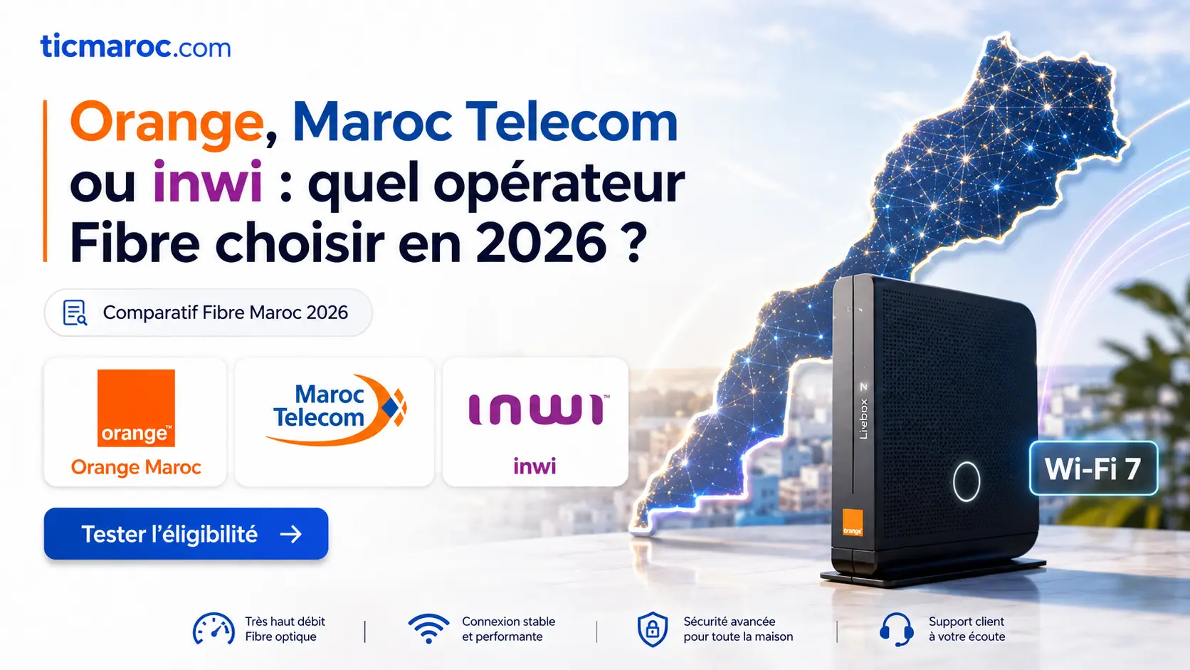 Orange, Maroc Telecom ou inwi : quel opérateur Fibre choisir en 2026 ? Orange, Maroc Telecom ou inwi : quel opérateur Fibre choisir en 2026 au Maroc