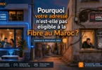 Adresse non éligible à la fibre au Maroc avec comparaison entre logement connecté en fibre et logement bloqué en ADSL