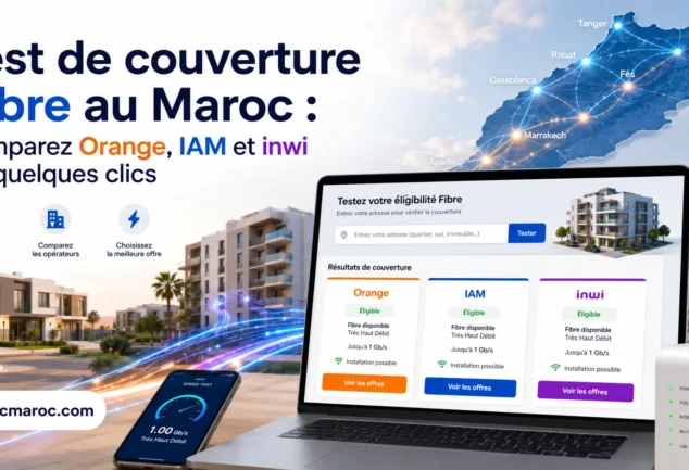 Test de couverture fibre Maroc pour comparer Orange, IAM et inwi depuis une seule interface